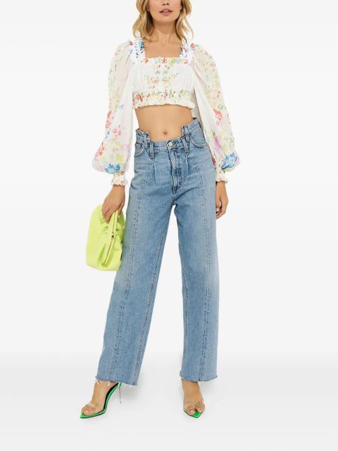 Charo Ruiz Ibiza Hince floral square-neck top - White