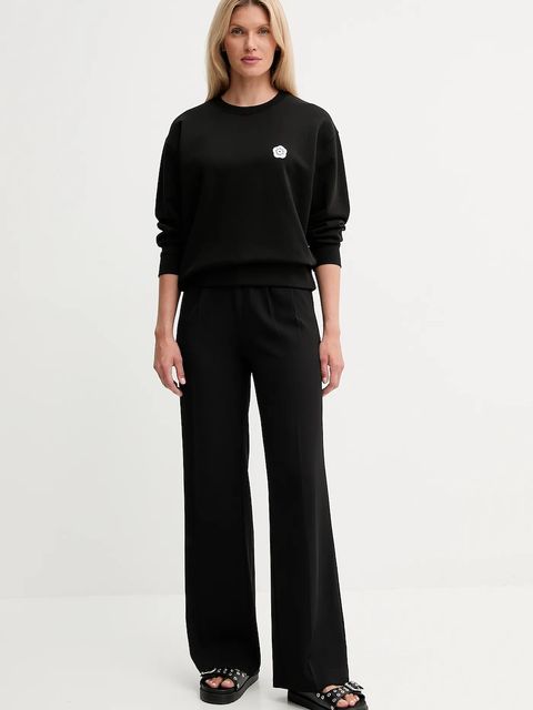 Kenzo bluza bawełniana damska kolor czarny z aplikacją FF52SW1804MF.99J