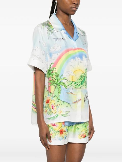 Casablanca Aloha graphic shirt - Blue