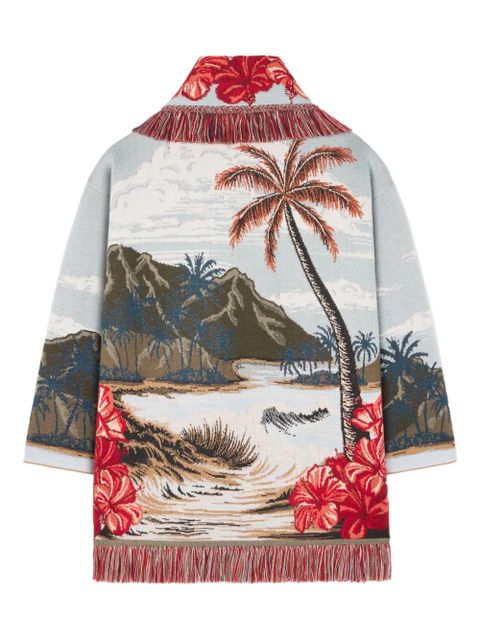 Alanui Hidden Bay fringed cardigan - Blue