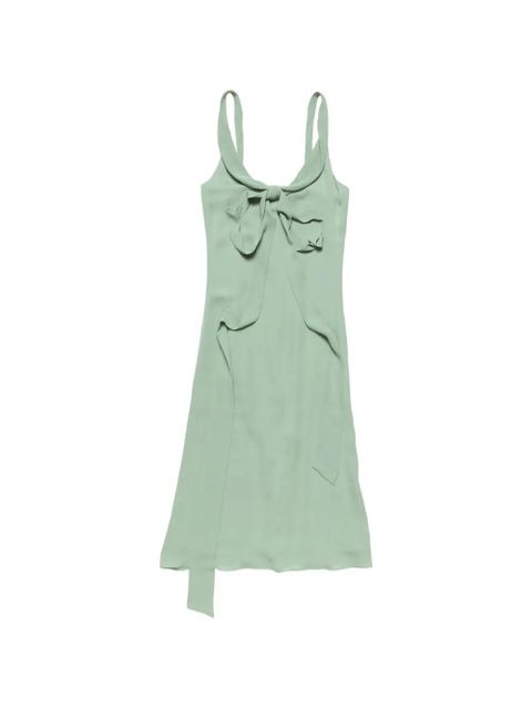 Acne Studios bow-detail silk midi dress - Green - zdjęcie produktu nr 1