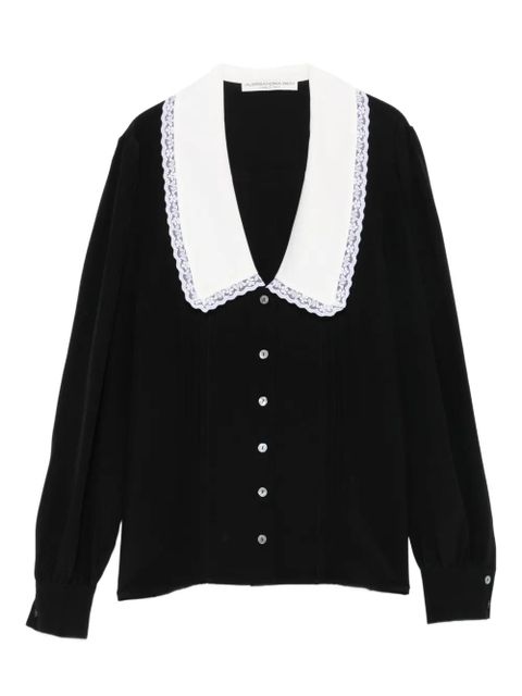 Alessandra Rich lace-trimmed collar blouse - Black - zdjęcie produktu nr 1