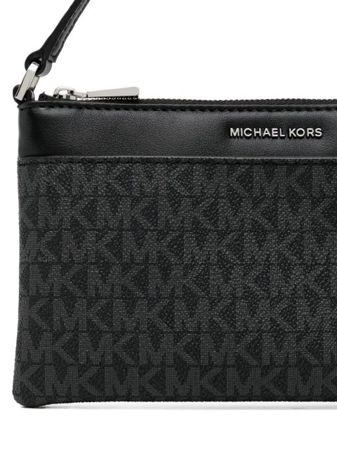 Michael Kors Jet Set Medium Signature Logo Convertible Wristlet - Black