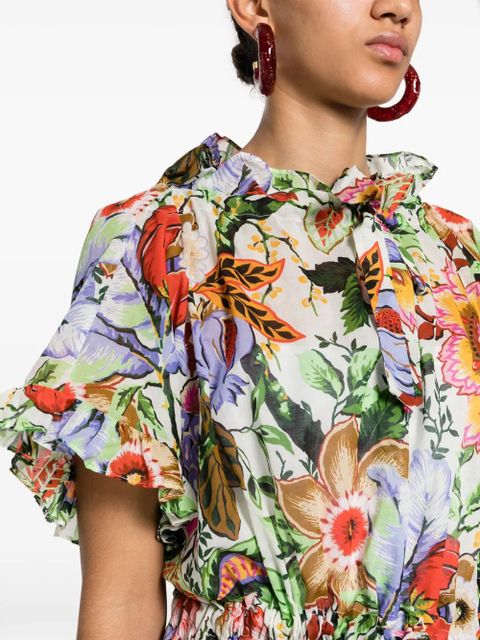 ETRO floral-print cotton blouse - Blue