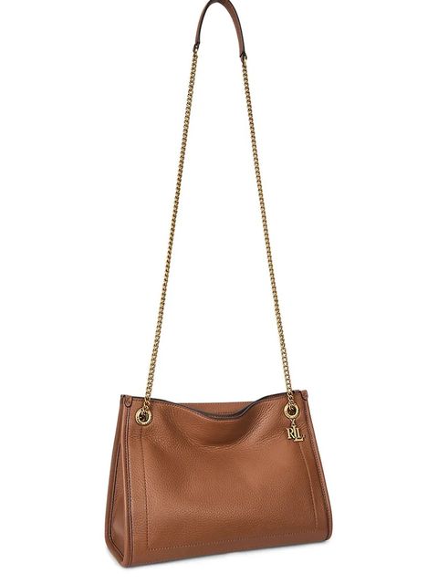 Lauren Ralph Lauren torebka skórzana kolor brązowy 431980173