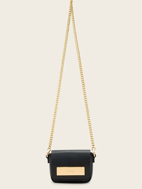 AllSaints torebka skórzana ETTA kolor czarny W340XD - zdjęcie produktu nr 1