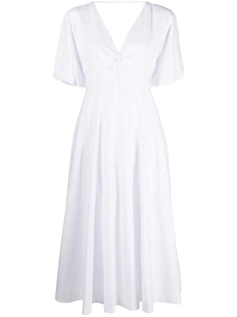 STAUD Finley V-neck midi dress - White - zdjęcie produktu nr 1
