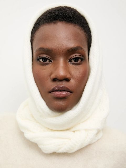 Answear.LAB szalik z wełną merino damski kolor beżowy gładki - zdjęcie produktu nr 1