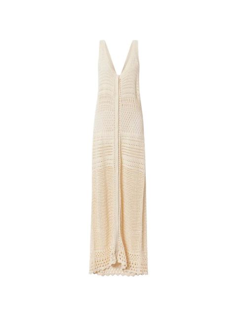 MARANT ÉTOILE Zaro V-neck crochet maxi dress - Neutrals - zdjęcie produktu nr 1