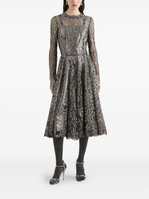 Dolce & Gabbana lamé lace midi dress - Black