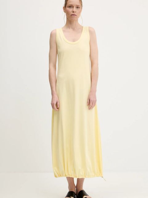Answear.LAB sukienka kolor żółty midi prosta