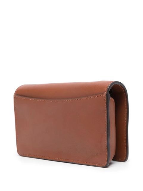 Lauren Ralph Lauren logo-lettering leather crossbody bag - Brown