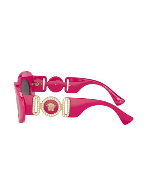 Versace Eyewear Medusa Biggie oval-frame sunglasses - Pink