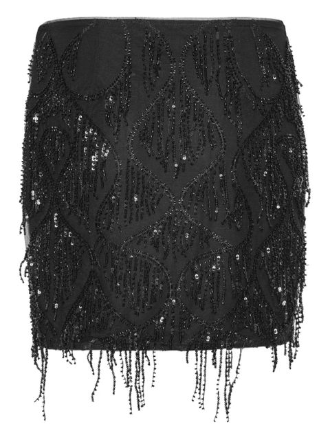 ROTATE BIRGER CHRISTENSEN sequin-embellished fringe skirt - Black - zdjęcie produktu nr 2