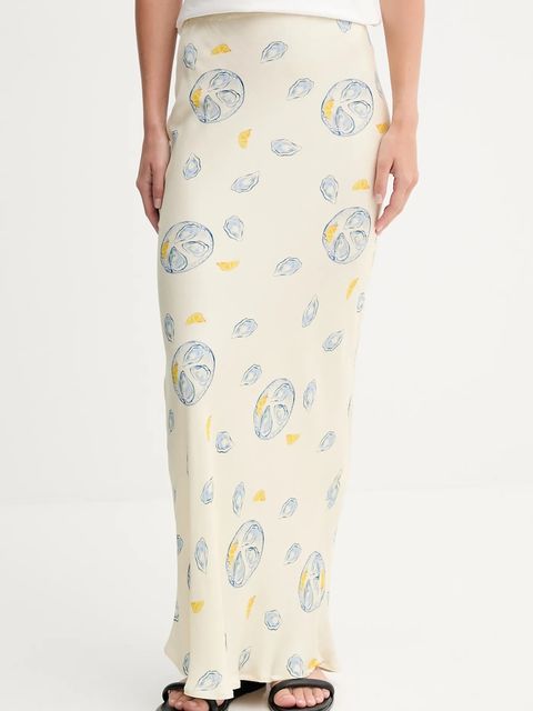 Never Fully Dressed spódnica Dorris kolor beżowy maxi rozkloszowana NFDSK697 - zdjęcie produktu nr 1