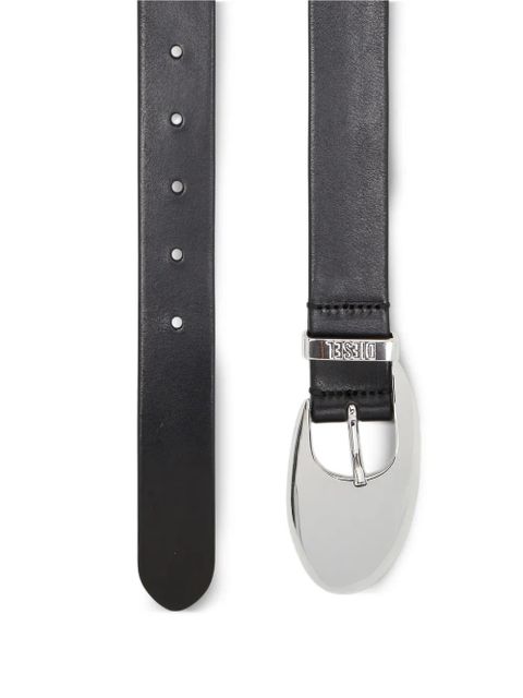 Diesel sculptural-buckle belt - Black
