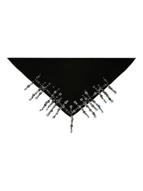 PINKO beaded-fringe scarf - Black - zdjęcie produktu nr 1