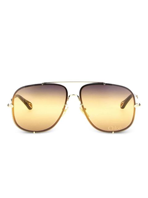 Chloé Eyewear pilot-frame sunglasses - Gold - zdjęcie produktu nr 1