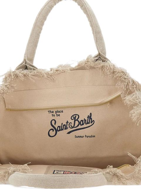 MC2 Saint Barth Vanity linen fringe-trimmed tote bag - Neutrals