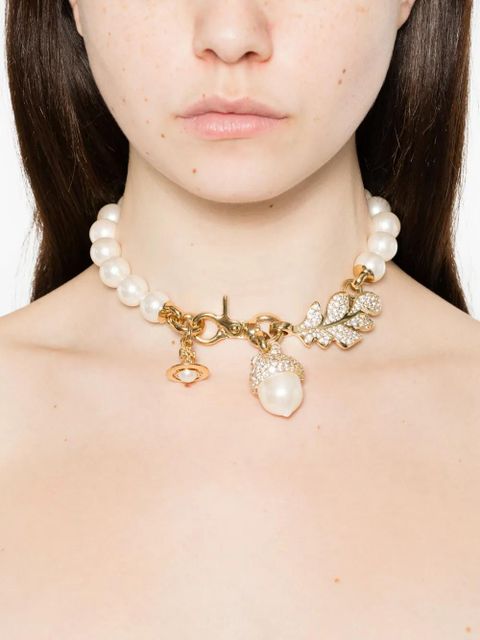 Vivienne Westwood pearl embellished pendant necklace - White - zdjęcie produktu nr 2