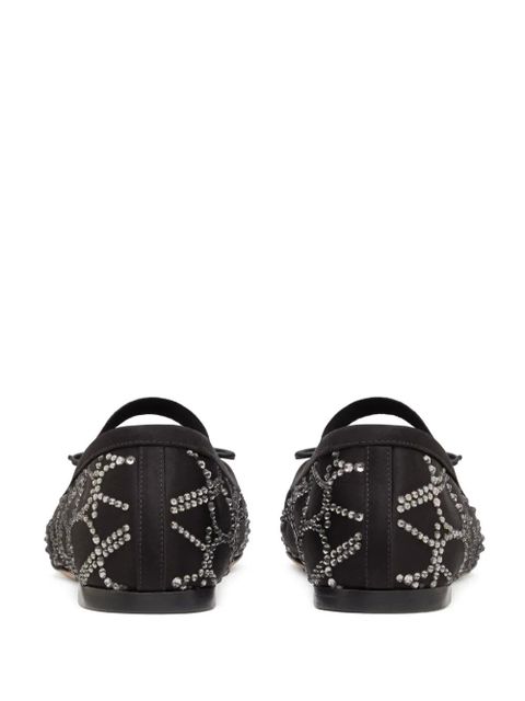 Valentino Garavani Toile Iconographe embellished ballerina shoes - Black
