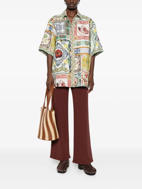 ALEMAIS graphic-print shirt - Green