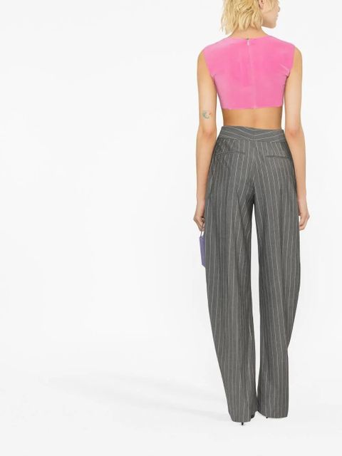 The Attico knot-detail cropped top - Pink