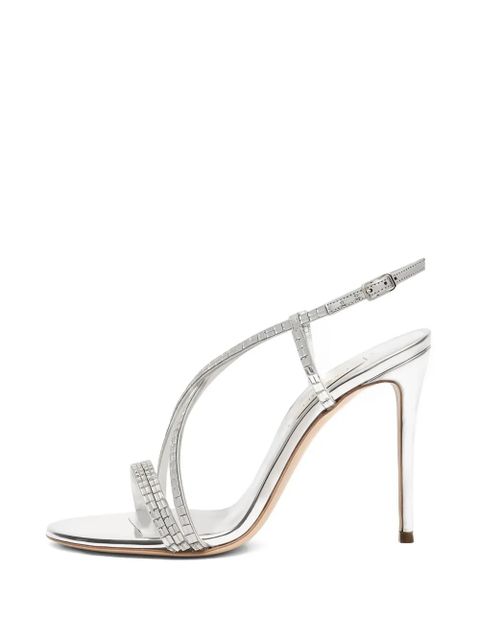 Casadei 100mm Julia crystal-embellished sandals - Grey