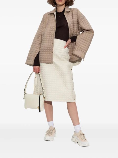 Moncler quilted shirt jacket - Neutrals