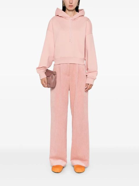 Marni embroidered-logo hoodie - Pink