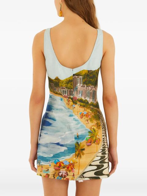 FARM Rio copacabana-print mini dress - Blue