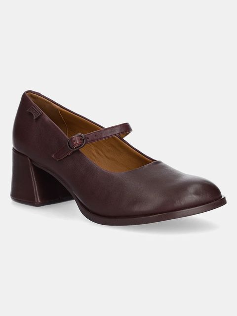 Camper czółenka skórzane Kora kolor bordowy na słupku K201799-003 - zdjęcie produktu nr 1