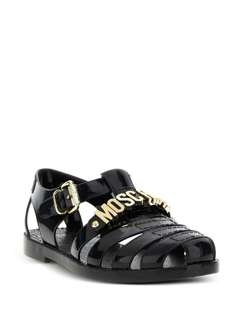 Moschino Jelly logo-plaque sandals - Black - zdjęcie produktu nr 2