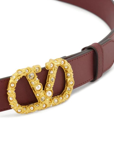 Valentino Garavani VLogo crystal belt - Red