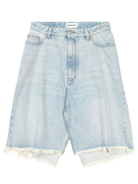 Balenciaga fringed denim skirt - Blue