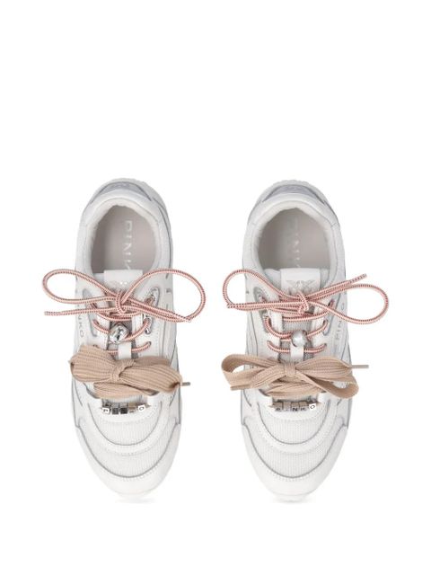 PINKO logo-lettering lace-up sneakers - White