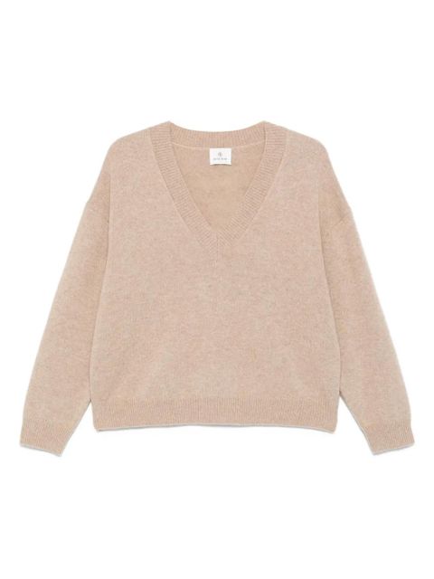 ANINE BING V-neck cashmere jumper - Brown - zdjęcie produktu nr 1