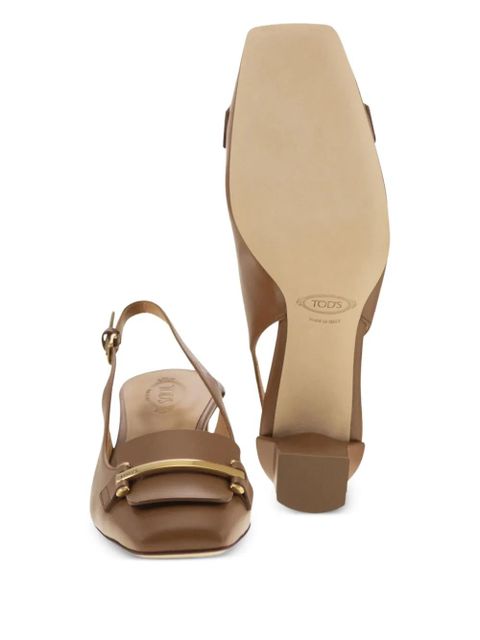 Tod's block-heel leather pumps - Brown