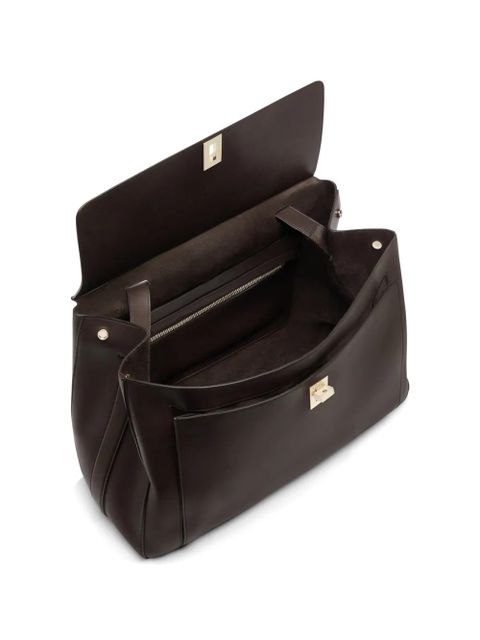 TOM FORD large Besace padlock-detail leather tote bag - Brown