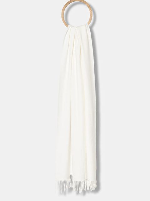 Answear.LAB szalik z wełną kolor biały gładki - zdjęcie produktu nr 1