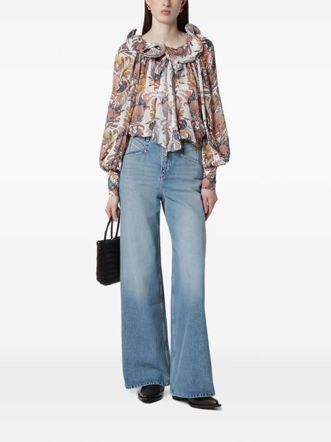 FARM Rio ruffled floral blouse - White - zdjęcie produktu nr 2