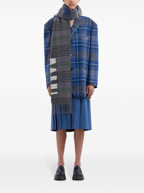 Marni intarsia-knit logo scarf - Grey - zdjęcie produktu nr 2