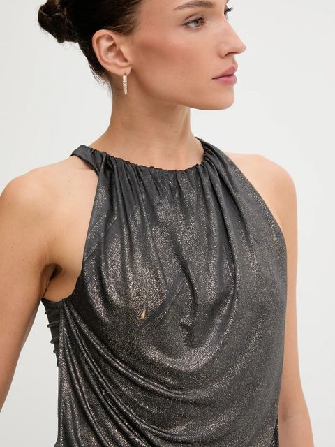 Diesel sukienka D-KARAM kolor złoty mini dopasowana A18560.0NKCU