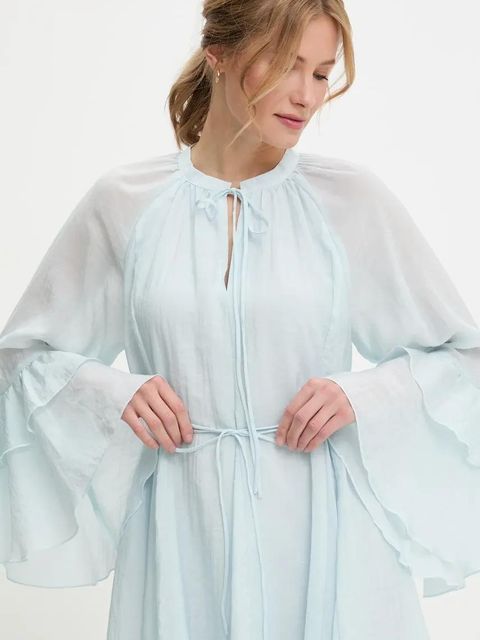 Answear.LAB sukienka kolor niebieski mini rozkloszowana