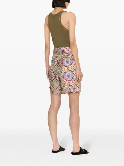 ETRO paisley-print silk shorts - Blue