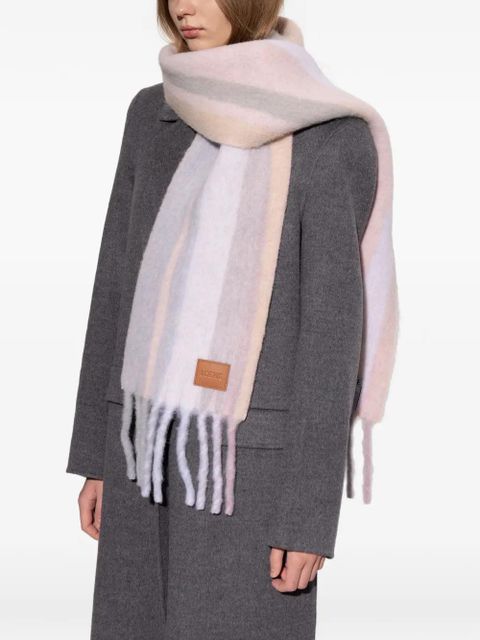 LOEWE fringed stripes scarf - Neutrals