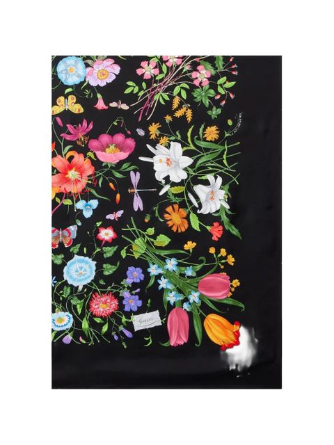 Gucci floral-print silk scarf - Black - zdjęcie produktu nr 2