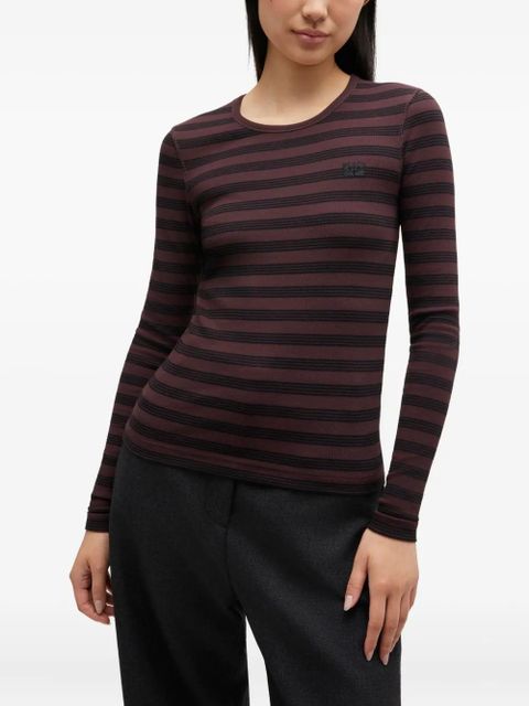 GANNI striped top - Brown