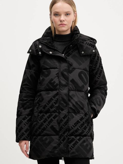 Desigual kurtka CADERA FLOCK kolor czarny zimowa 25WWEW23 - zdjęcie produktu nr 1