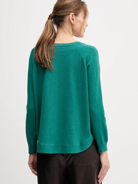 United Colors of Benetton sweter z dodatkiem wełny damski kolor zielony lekki 1Y6SD10EG